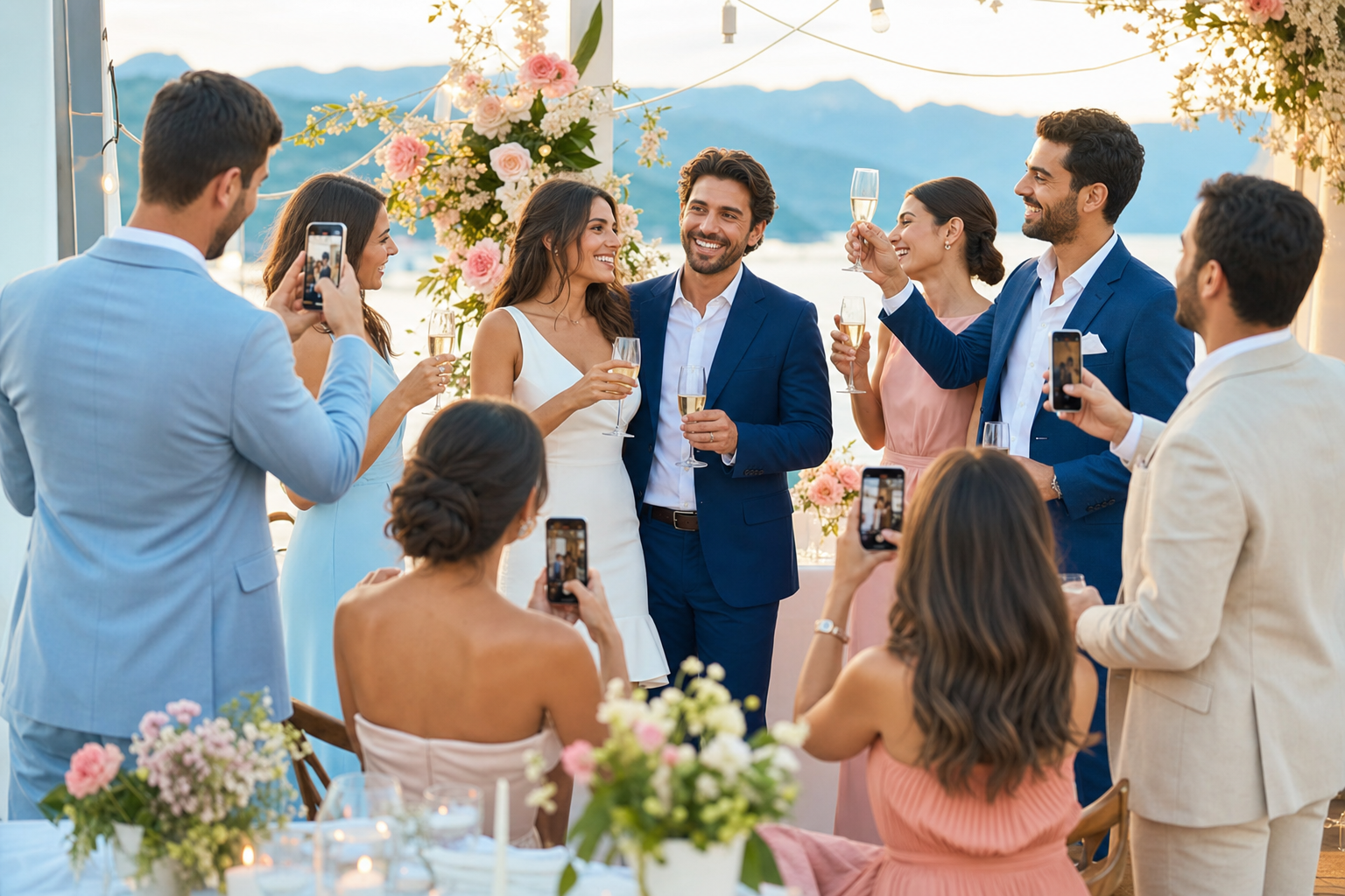 Anniversario o compleanno di 50 anni con brindisi